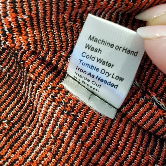 Ming Wang Houndstooth Cardigan Sweater Red Black Gray‎ Petite X-Small PXS - Picture 8 of 8